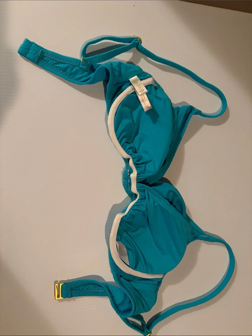 Helen Jon Teal Bikini Top - Textured Triangle Swimwear